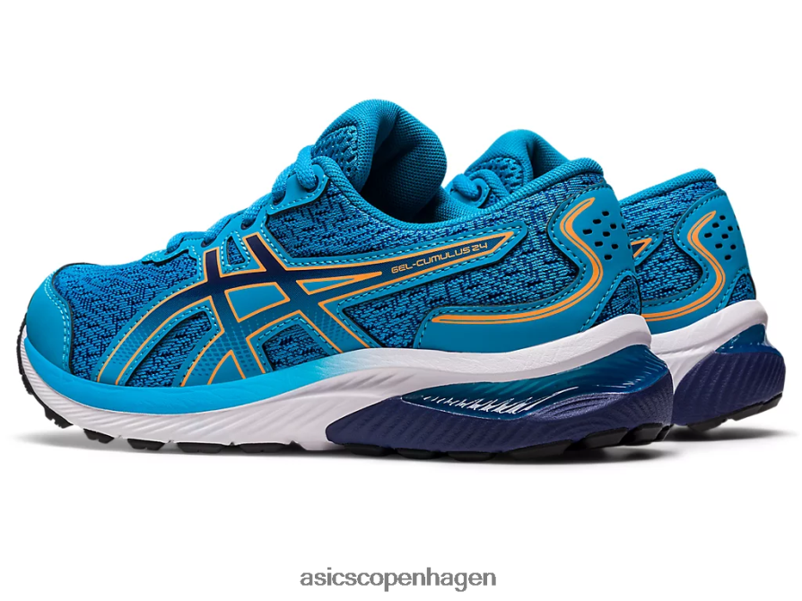 Asics gel-cumulus 24 klasse skole ø blå/sol fersken Z206F64228
