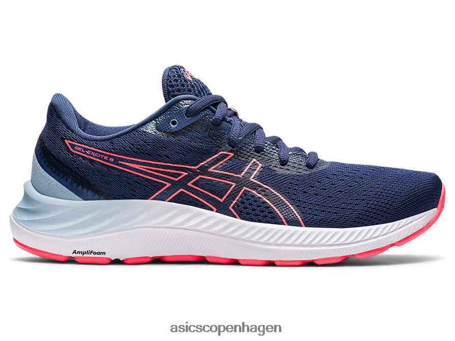 Asics gel-excite 8 tordenblå/flammende koral Z206F63599