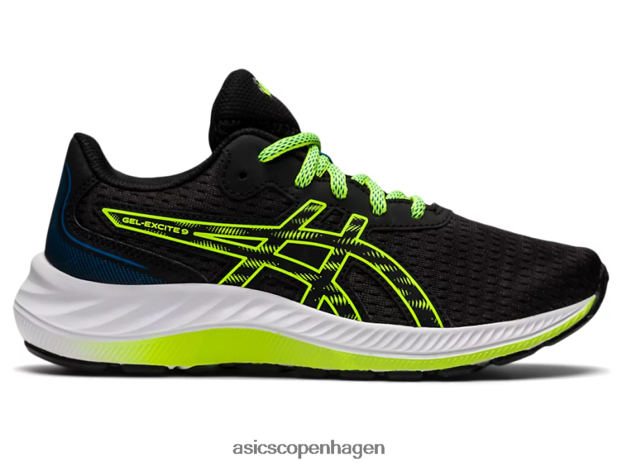Asics gel-excite 9 klasse skole sort/farlig grøn Z206F64507
