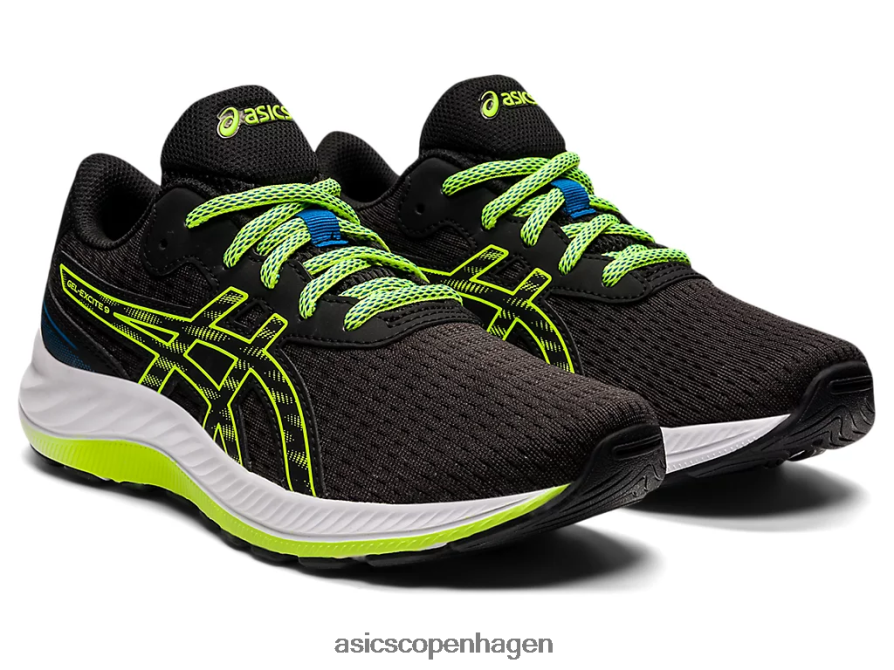 Asics gel-excite 9 klasse skole sort/farlig grøn Z206F64507