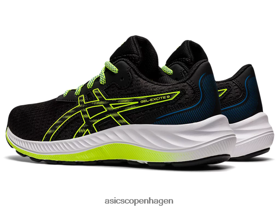 Asics gel-excite 9 klasse skole sort/farlig grøn Z206F64507