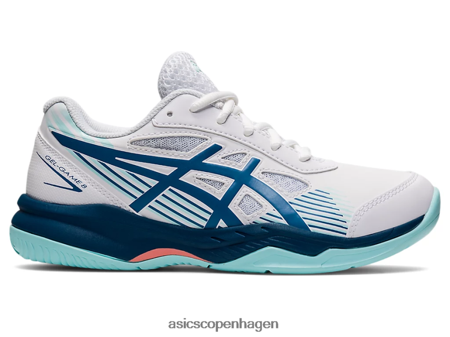 Asics gel-game 8 klasse skole hvid/lys indigo Z206F64492