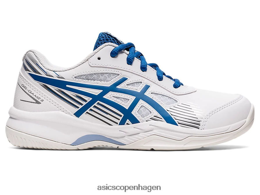 Asics gel-game 8 klasse skole hvid/søkørsel Z206F64429