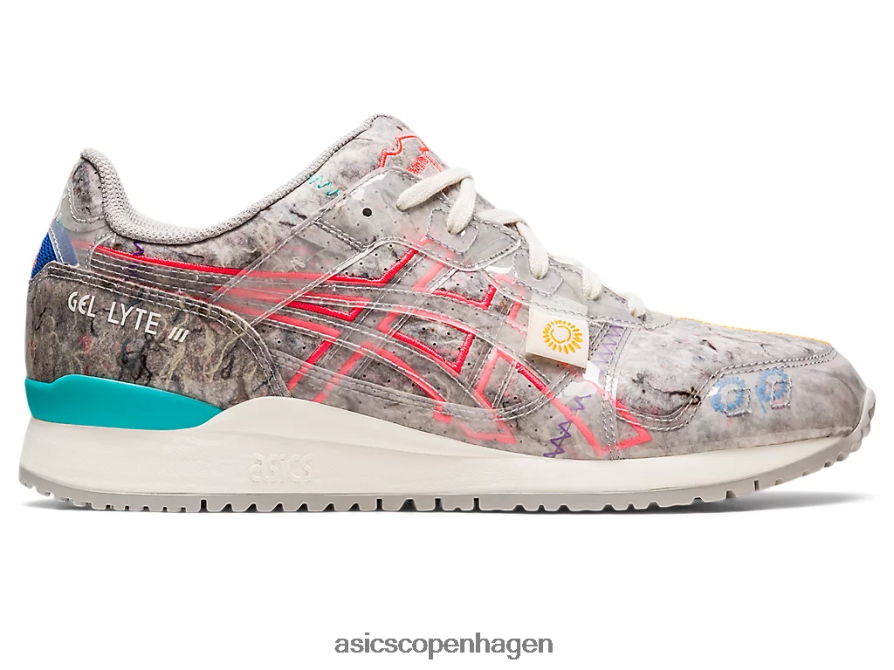 Asics gel-lyte iii og genbrugsfilt østersgrå/diva pink Z206F6212