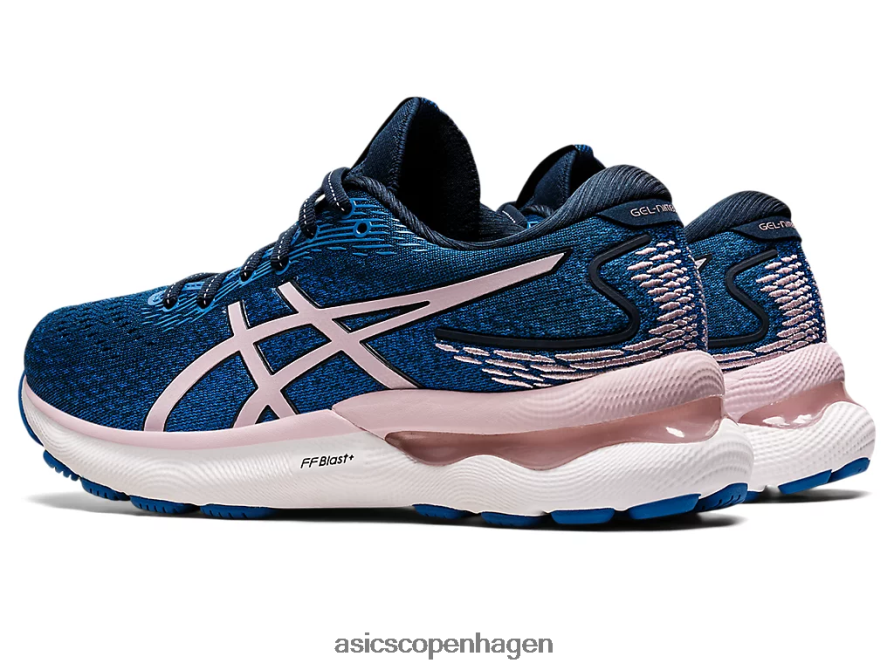 Asics gel-nimbus 24 bred fransk blå/knap rosenrød Z206F63430