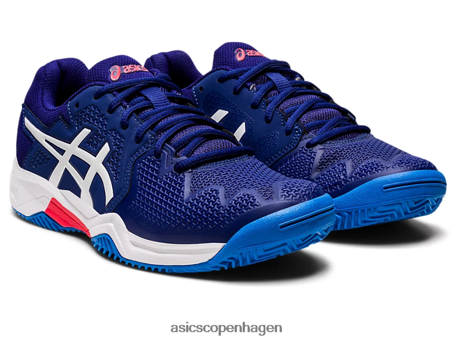 Asics gel-opløsning 8 clay klasse skole dykke blå/hvid Z206F64430