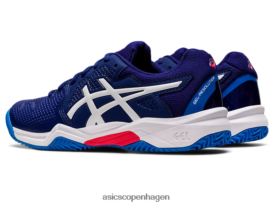 Asics gel-opløsning 8 clay klasse skole dykke blå/hvid Z206F64430