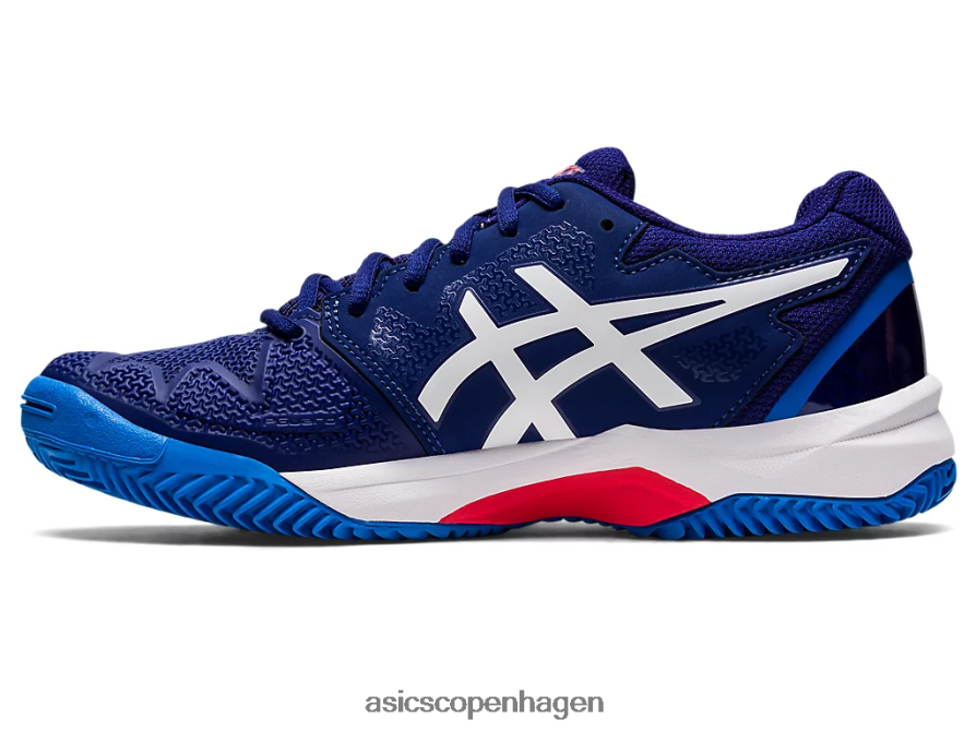 Asics gel-opløsning 8 clay klasse skole dykke blå/hvid Z206F64430
