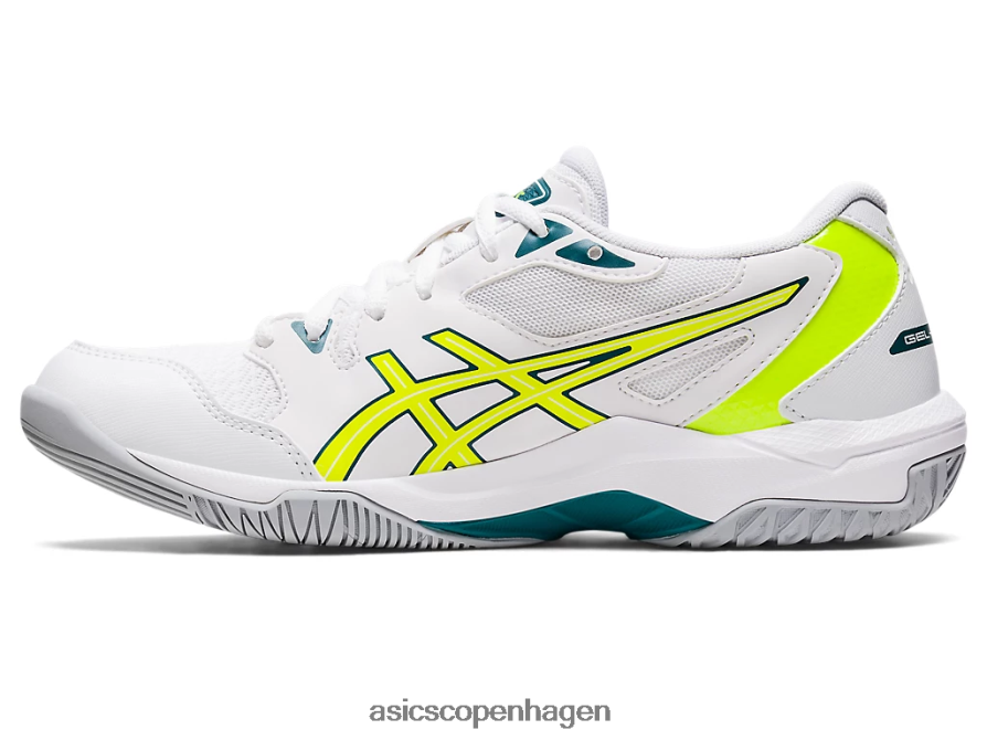 Asics gel-raket 10 hvid/sikkerhedsgul Z206F62808