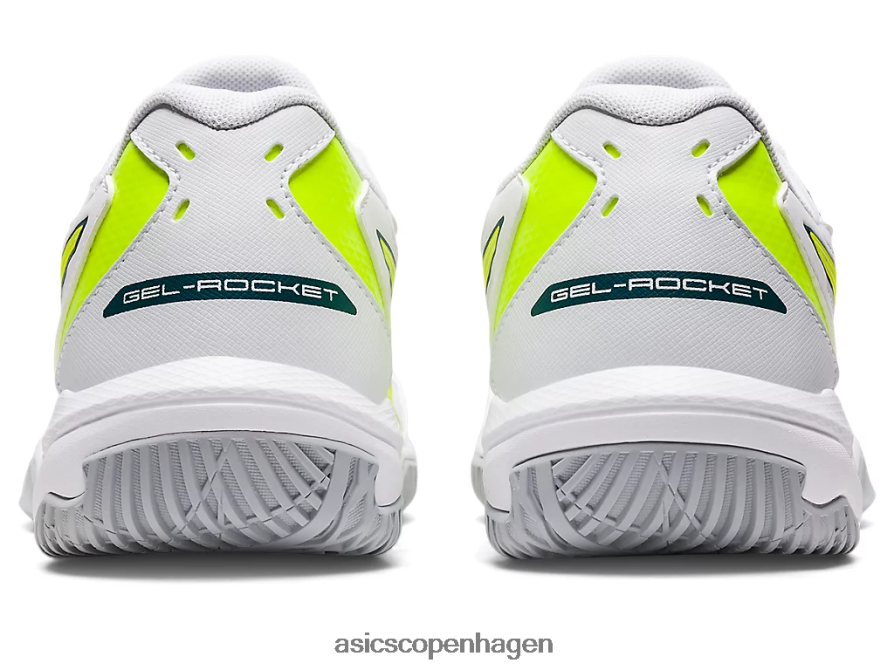 Asics gel-raket 10 hvid/sikkerhedsgul Z206F62808