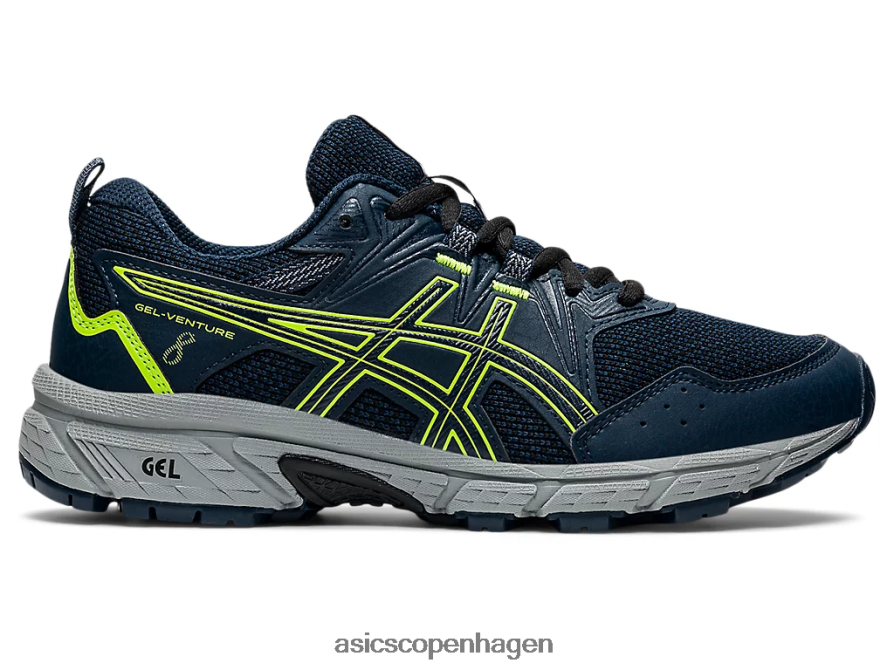Asics gel-venture 8 klasse skole fransk blå/hazard grøn Z206F64505