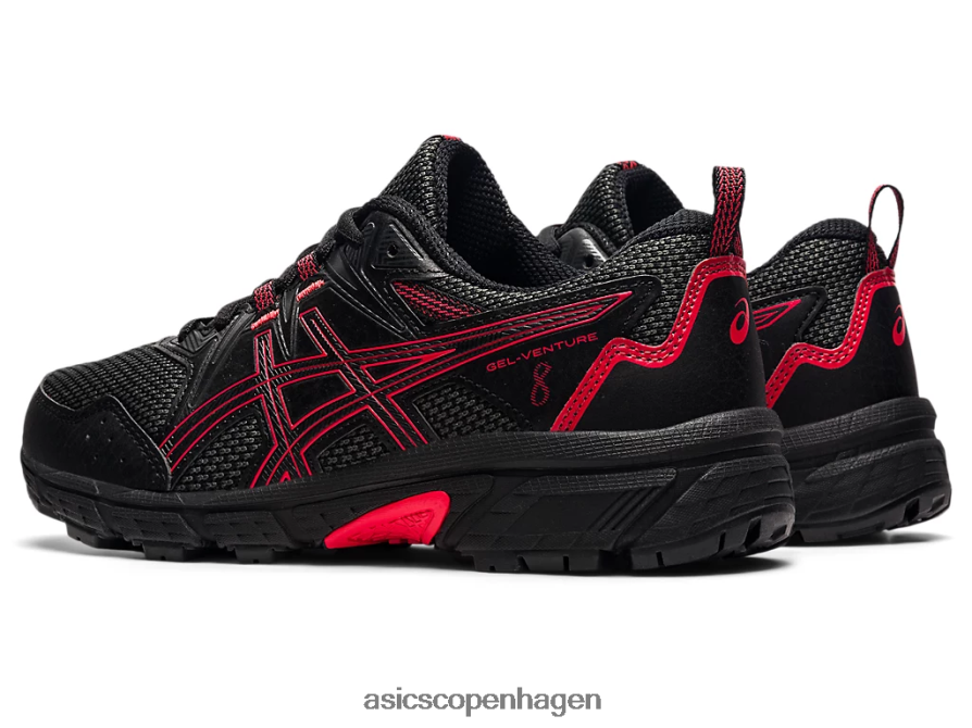 Asics gel-venture 8 klasse skole sort/elektrisk rød Z206F64508