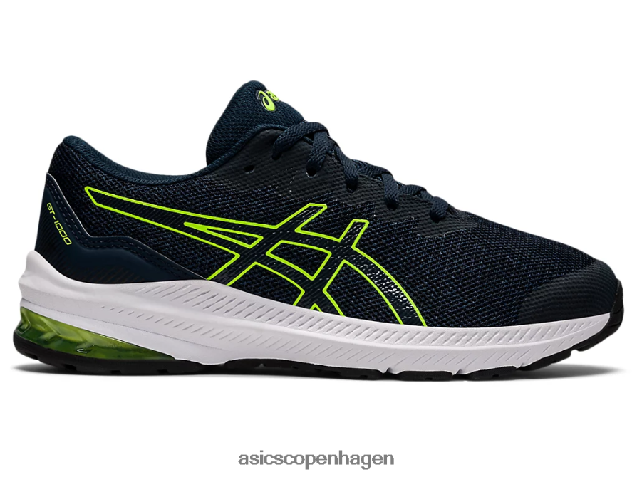 Asics gt-1000 11 klasse skole fransk blå/hazard grøn Z206F64405