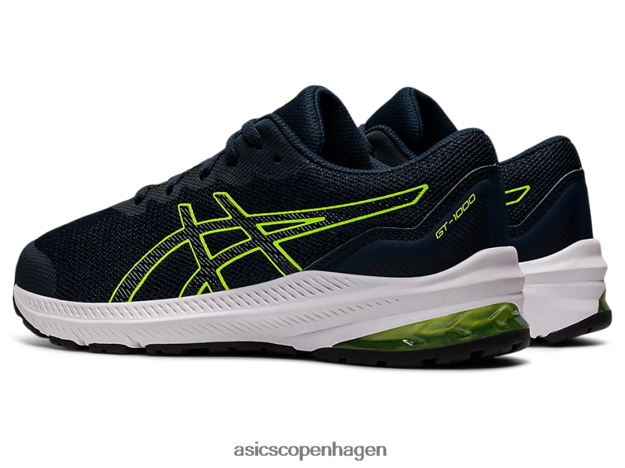 Asics gt-1000 11 klasse skole fransk blå/hazard grøn Z206F64405