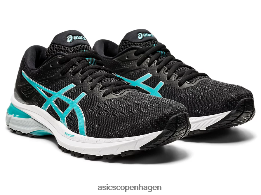 Asics gt-2000 9 sort/techno cyan Z206F64125