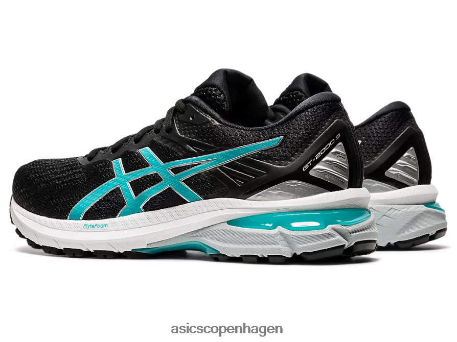Asics gt-2000 9 sort/techno cyan Z206F64125
