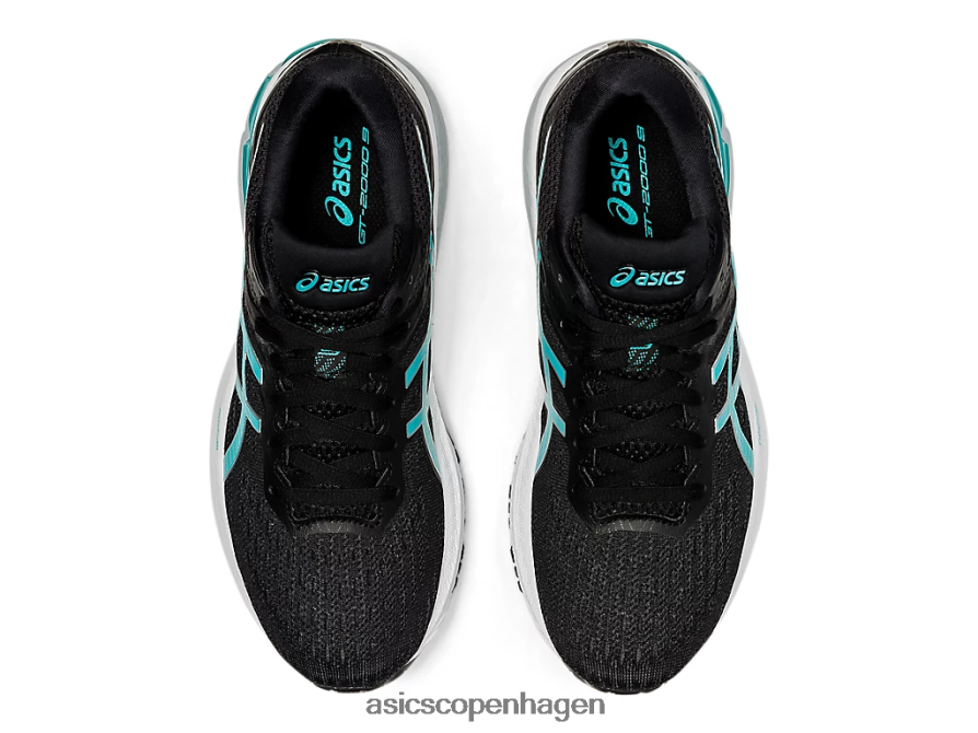 Asics gt-2000 9 sort/techno cyan Z206F64125