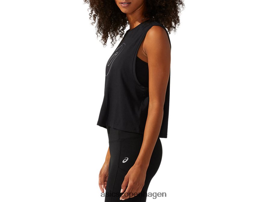 Asics høj glans spiral en tank ydeevne sort Z206F64165