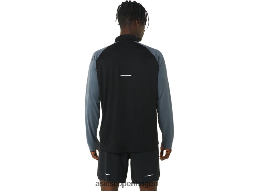 Asics ikon langærmet 1/2 lynlås performance sort/bæregrå Z206F6463