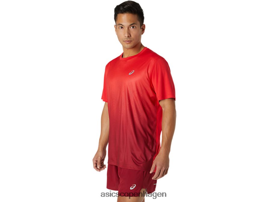 Asics kasane kortærmet top elektrisk rød/burgunder Z206F61778