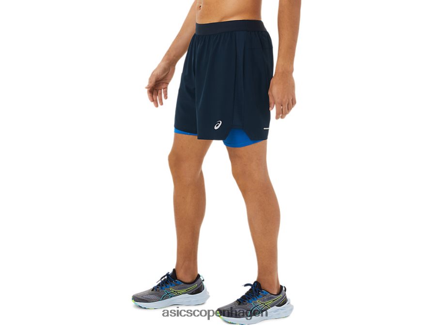 Asics kort vej 2-n-1 7 fransk blå/sø kørsel Z206F61478