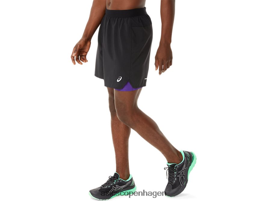 Asics kort vej 2-n-1 7 performance sort/druesyltetøj Z206F6893