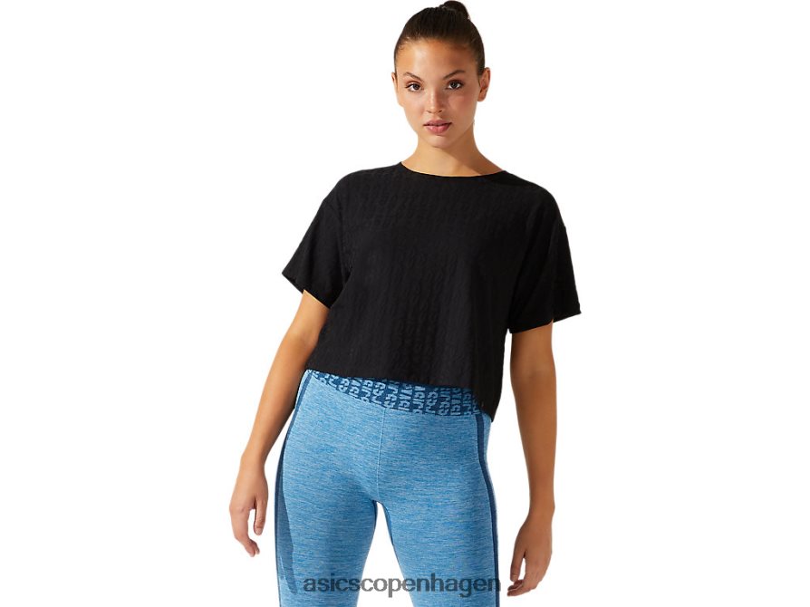 Asics korte ærmer i jacquard-logo ydeevne sort Z206F63963