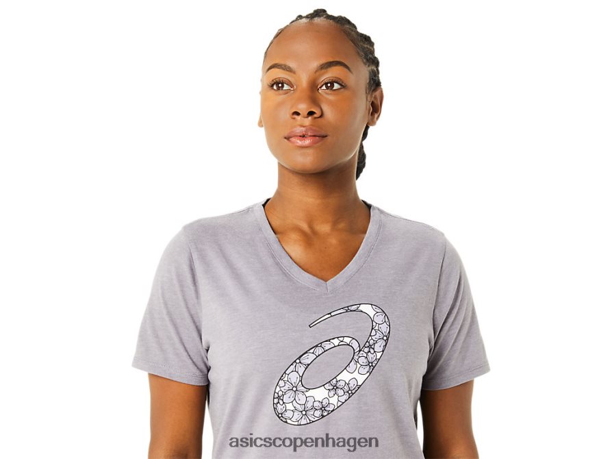 Asics kortærmet cherry blossom vneck lavendel grå lyng Z206F63644