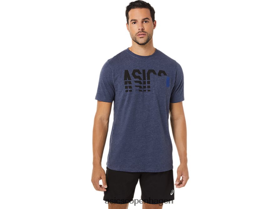 Asics kortærmet stribet lomme-t-shirt ærtelyng Z206F61731