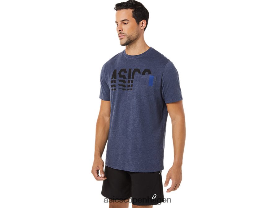 Asics kortærmet stribet lomme-t-shirt ærtelyng Z206F61731