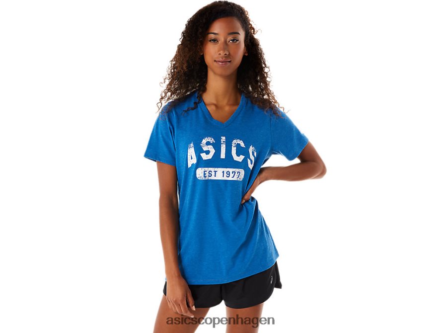 Asics kortærmet t-shirt fra 1977 med v-hals søkørsel Z206F62982
