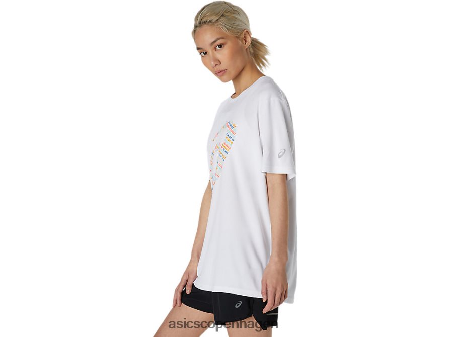 Asics kortærmet top med logotryk strålende hvid Z206F61758