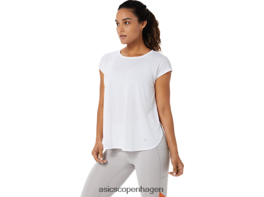 Asics kortærmet top med slids strålende hvid Z206F63381