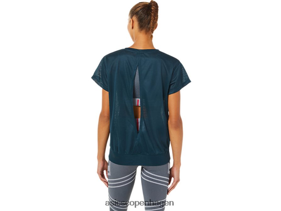 Asics kortærmet top med åben ryg fransk blå Z206F63363