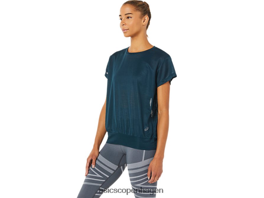 Asics kortærmet top med åben ryg fransk blå Z206F63363