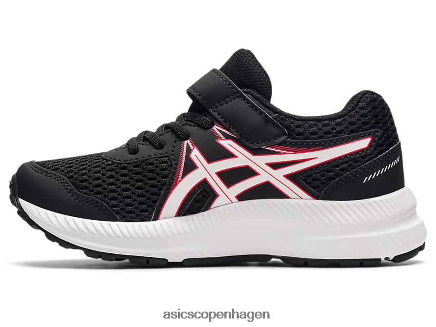Asics kæmpe 7 førskole sort/elektrisk rød Z206F64512