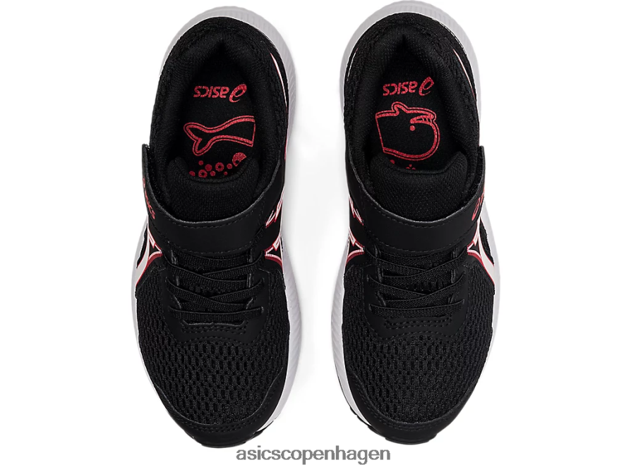 Asics kæmpe 7 førskole sort/elektrisk rød Z206F64512