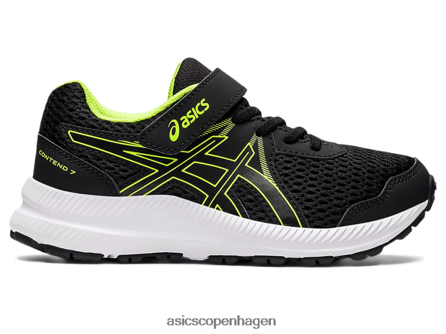 Asics kæmpe 7 førskole sort/farlig grøn Z206F64518