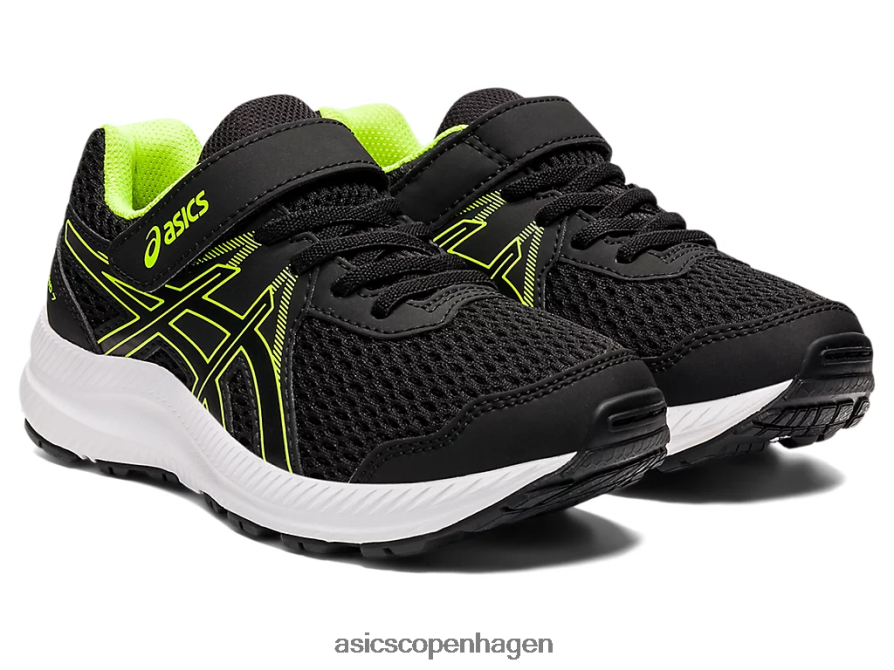 Asics kæmpe 7 førskole sort/farlig grøn Z206F64518