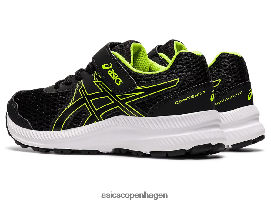 Asics kæmpe 7 førskole sort/farlig grøn Z206F64518