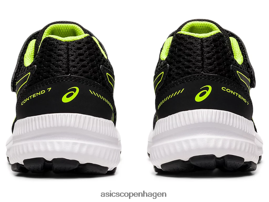 Asics kæmpe 7 førskole sort/farlig grøn Z206F64518