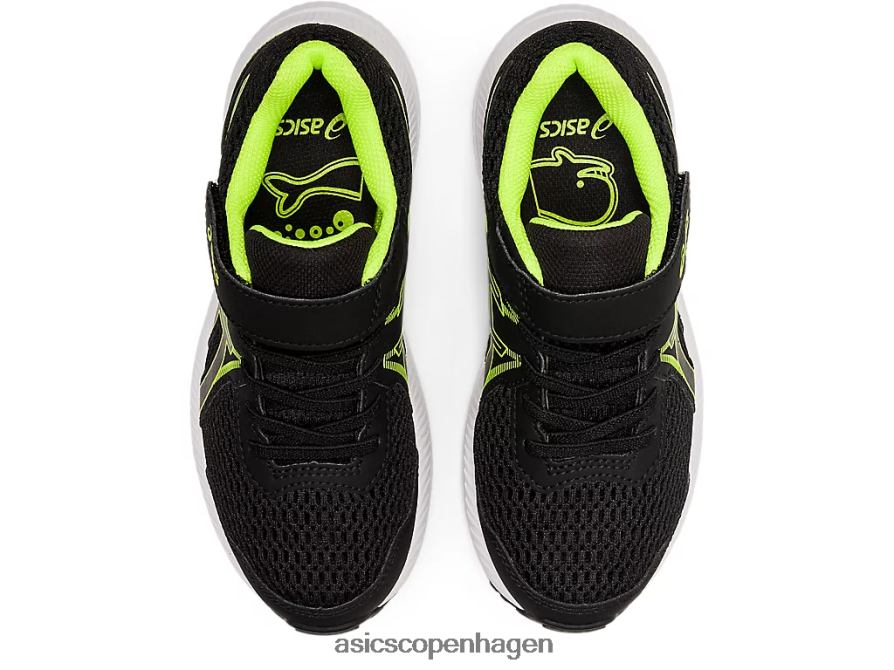 Asics kæmpe 7 førskole sort/farlig grøn Z206F64518