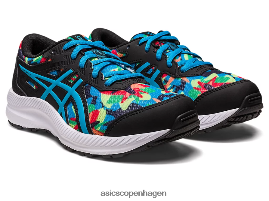 Asics kæmpe 8 klasse skole sort/øblå Z206F64256