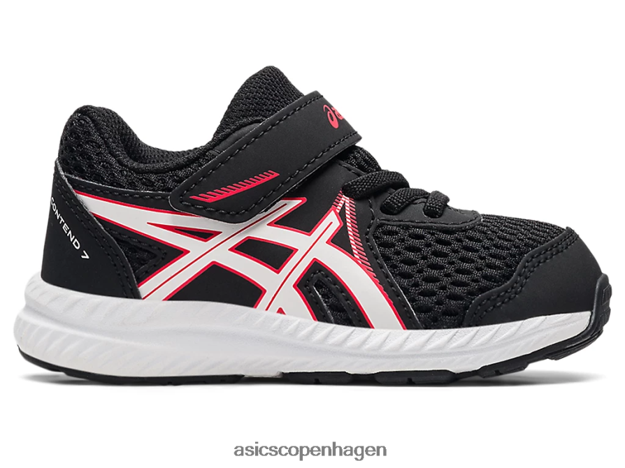 Asics kæmper med 7 småbørnsstørrelse sort/elektrisk rød Z206F64523