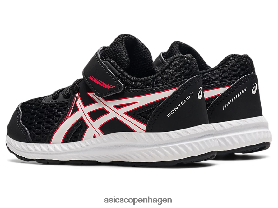 Asics kæmper med 7 småbørnsstørrelse sort/elektrisk rød Z206F64523
