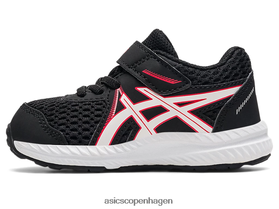 Asics kæmper med 7 småbørnsstørrelse sort/elektrisk rød Z206F64523