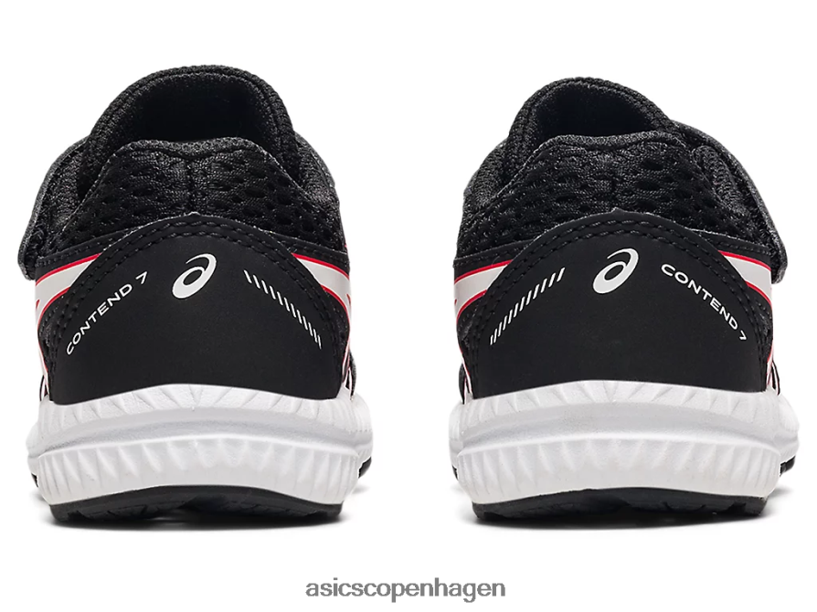 Asics kæmper med 7 småbørnsstørrelse sort/elektrisk rød Z206F64523