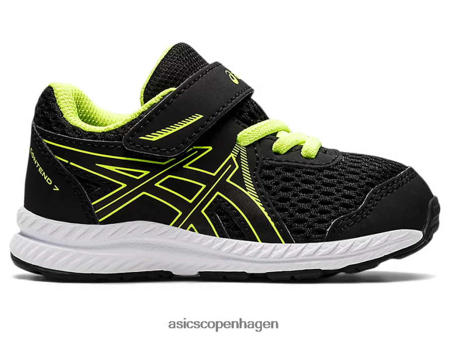 Asics kæmper med 7 småbørnsstørrelse sort/farlig grøn Z206F64485