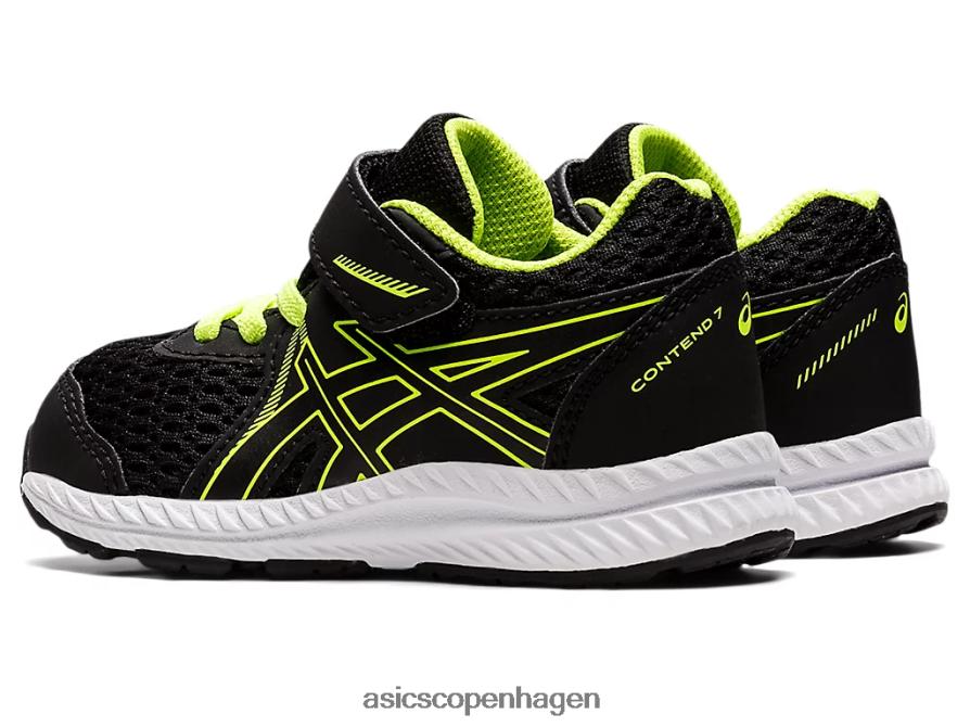 Asics kæmper med 7 småbørnsstørrelse sort/farlig grøn Z206F64485