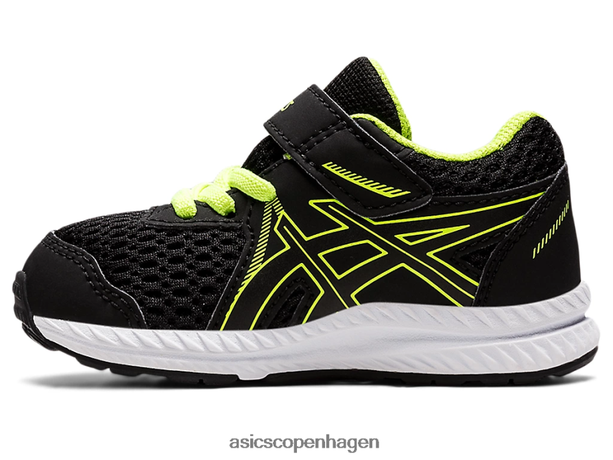 Asics kæmper med 7 småbørnsstørrelse sort/farlig grøn Z206F64485